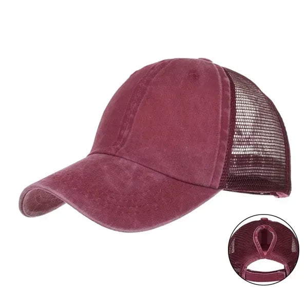 Distressed Ponytail Baseball Cap