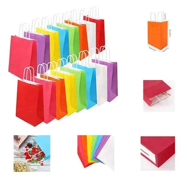 Multi-Colored Bulk Paper Bag with Handles