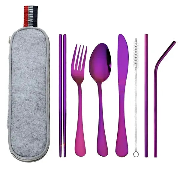 Stainless Steel Flatware Set Portable