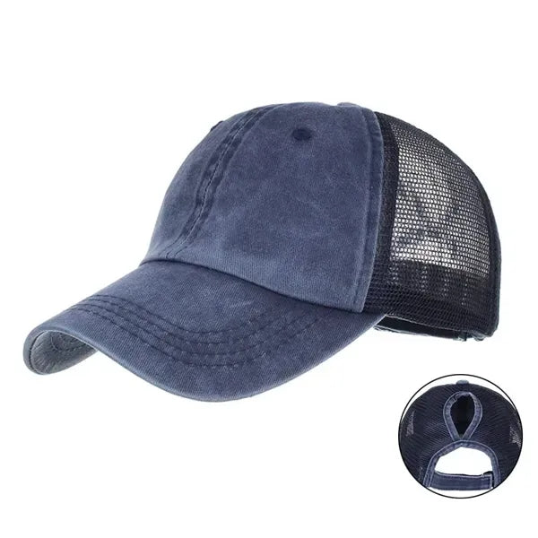 Distressed Ponytail Baseball Cap