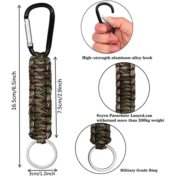 Small Carabiner Clip with Keychain