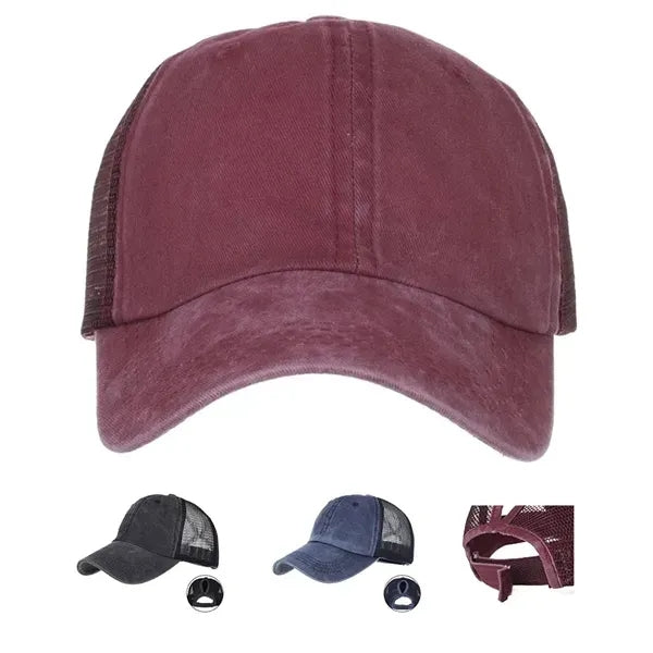 Distressed Ponytail Baseball Cap