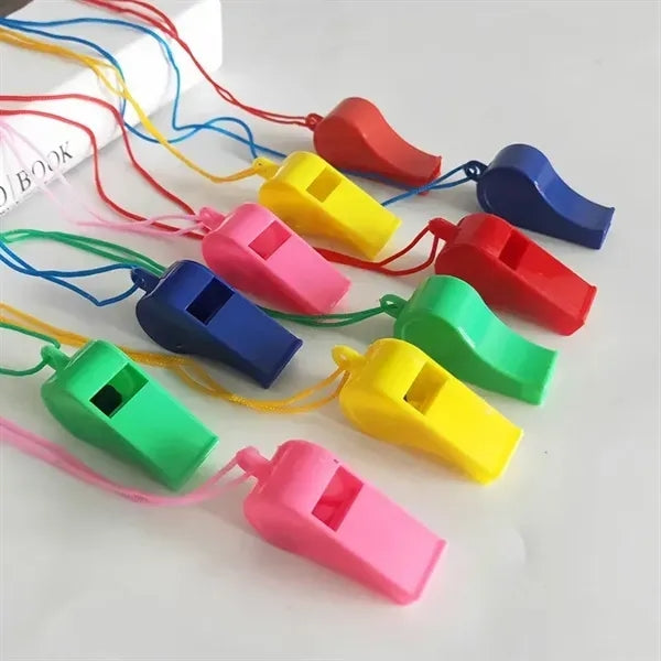 Plastic Whistles with Lanyard