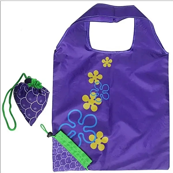 Fold Pull Cord Shopping Grape Bag