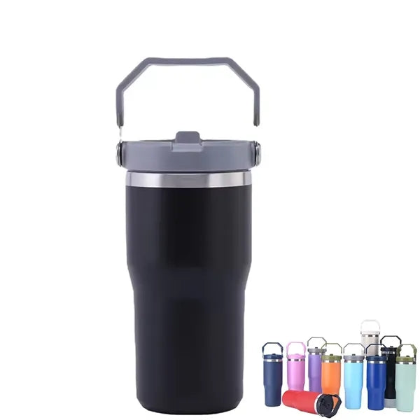 Stainless Steel Tumbler with Straw Wristbands