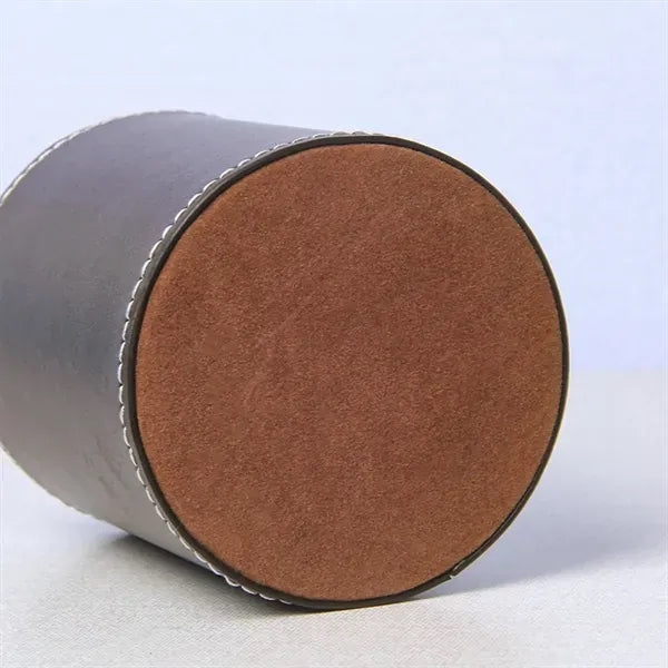 Round Leather Pen Cup