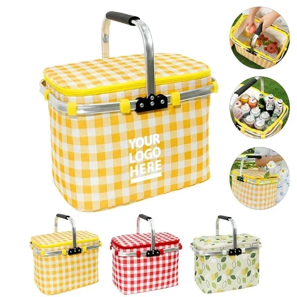 Picnic Basket with Aluminium Handle for Travel