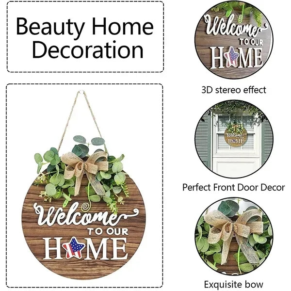 Interchangeable Seasonal Welcome Sign Front Door Decoration