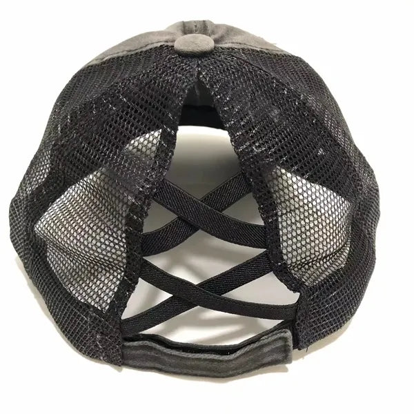 Washed Baseball Cap for Distressed Ponytail
