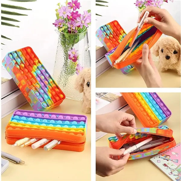 Pop Pencil Case Sensory Silicone Bubble Toy Stationery