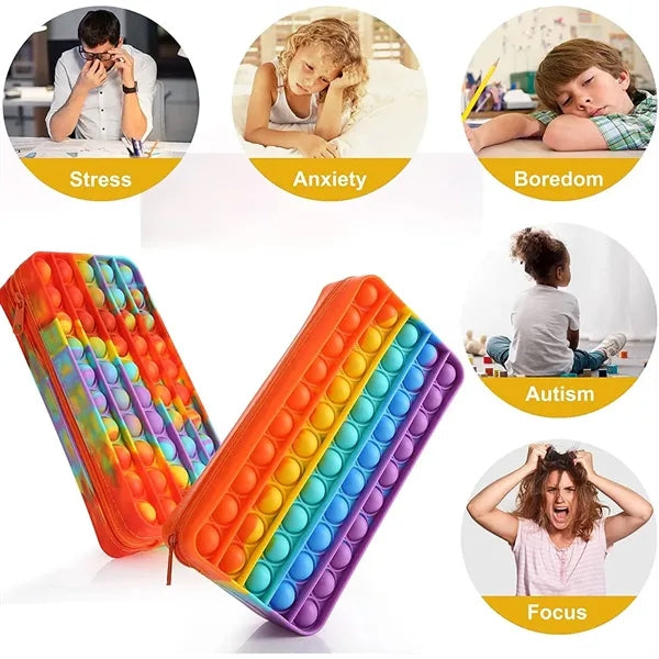 Pop Pencil Case Sensory Silicone Bubble Toy Stationery