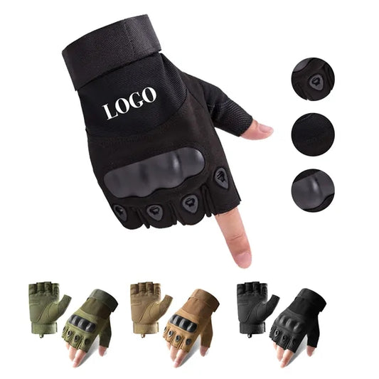 Polyester Motorbike Motorcycle Tactical Fingerless Gloves