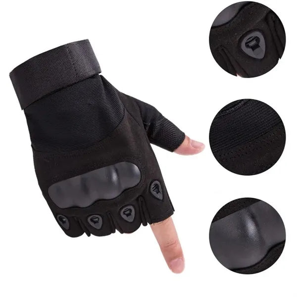 Polyester Motorbike Motorcycle Tactical Fingerless Gloves