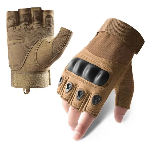 Polyester Motorbike Motorcycle Tactical Fingerless Gloves