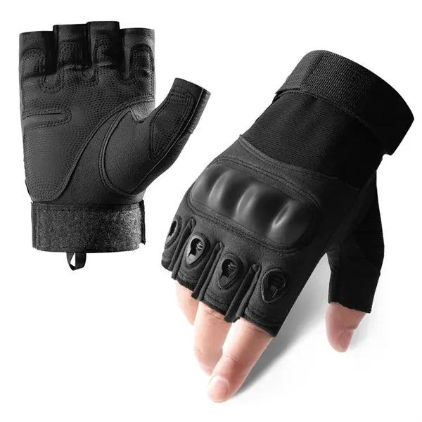 Polyester Motorbike Motorcycle Tactical Fingerless Gloves