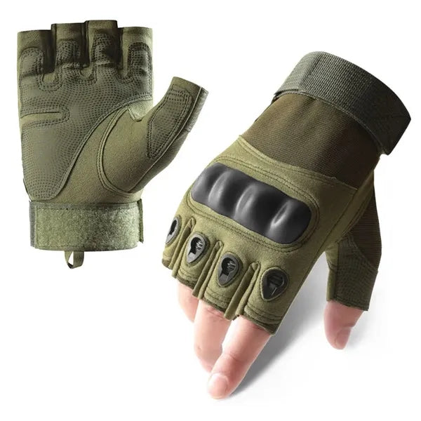 Polyester Motorbike Motorcycle Tactical Fingerless Gloves