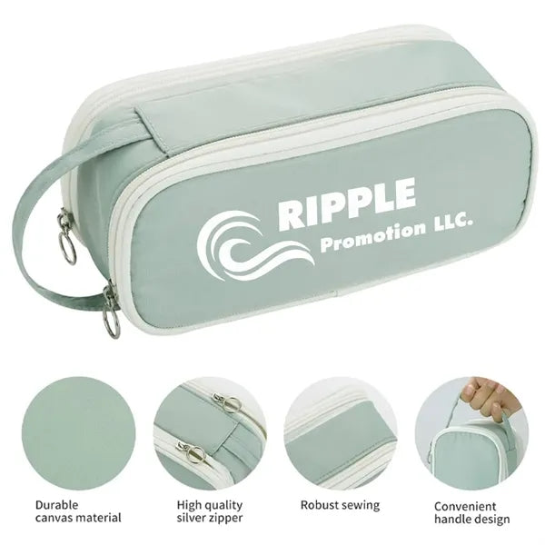 Big Capacity Zipper Pencil Case Aesthetic Pen Bag Pouch