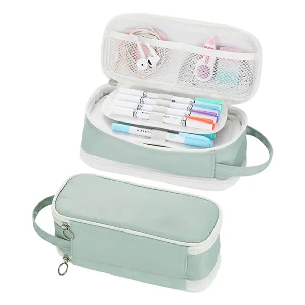 Big Capacity Zipper Pencil Case Aesthetic Pen Bag Pouch