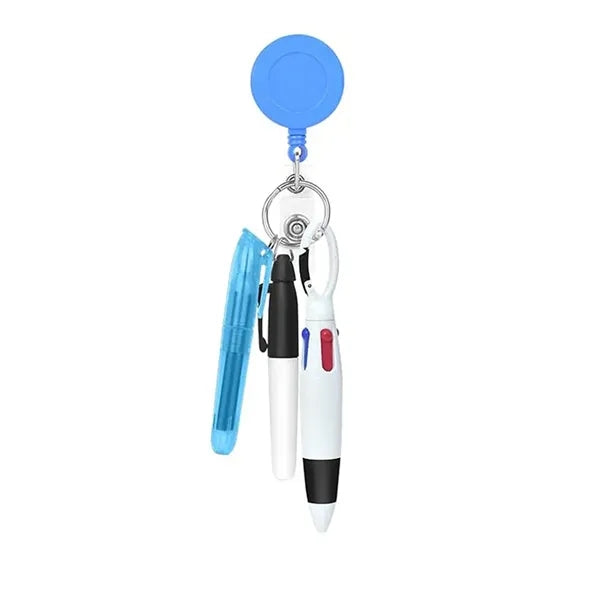 Retractable Nurse Badge Clip and Pen Set