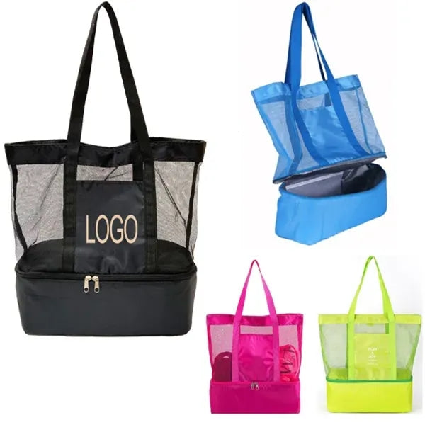 2 in 1 Beach Mesh Cooler Bag