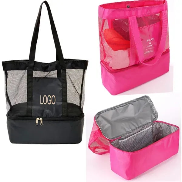 2 in 1 Beach Mesh Cooler Bag
