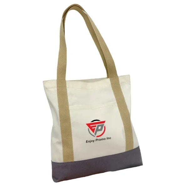 Large-capacity Canvas Bag with front zipper pocket