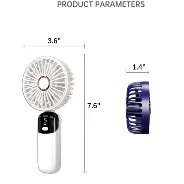 Small Foldable Portable LED Digital Fan