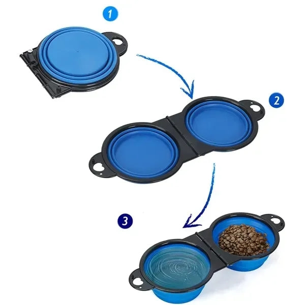 Collapsible Double Dog Bowl