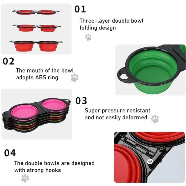 Collapsible Double Dog Bowl