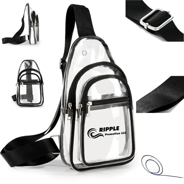 Women Personalized Travel PVC Clear Crossbody Purse Bags