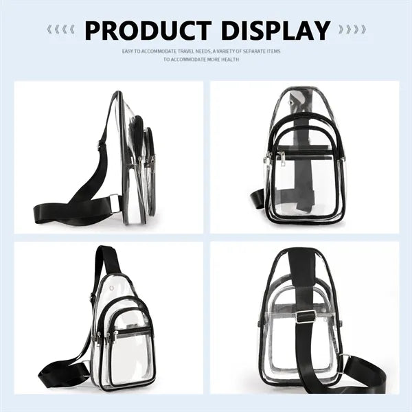 Women Personalized Travel PVC Clear Crossbody Purse Bags