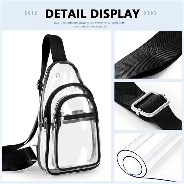 Women Personalized Travel PVC Clear Crossbody Purse Bags