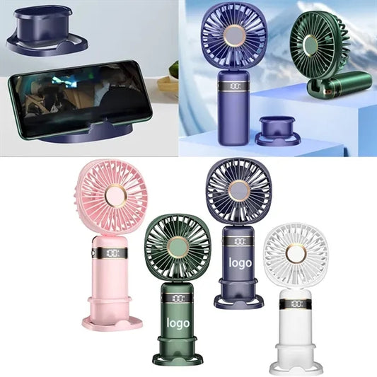 5-in-1 USB Folding Fan 5 Speeds & LED Display & Phone Stand