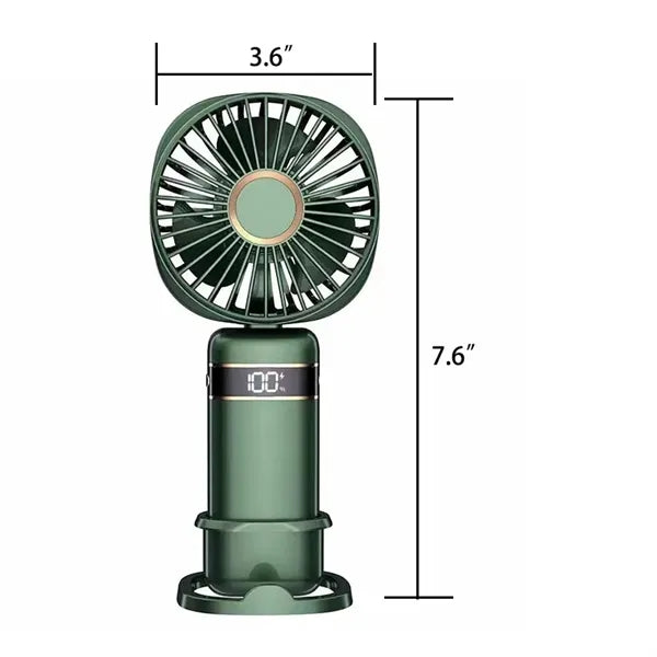 5-in-1 USB Folding Fan 5 Speeds & LED Display & Phone Stand