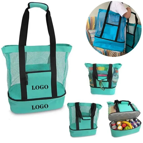 2-in-1 Outdoor Tourism Net Picnic Bag w/Insulation Cooler