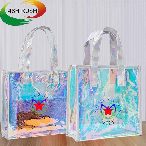 Rainbow colored Half-Transparent Holographic Tote Bag
