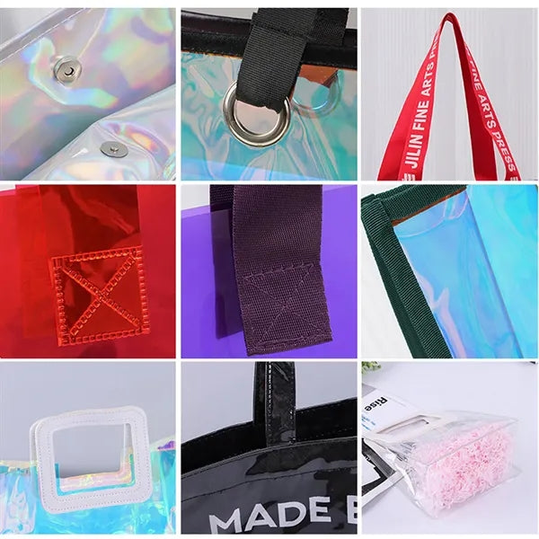 Rainbow colored Half-Transparent Holographic Tote Bag