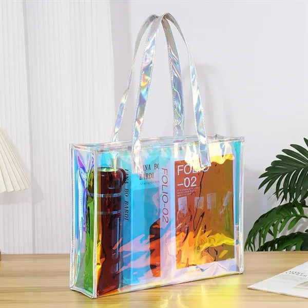 Rainbow colored Half-Transparent Holographic Tote Bag