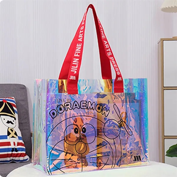 Rainbow colored Half-Transparent Holographic Tote Bag