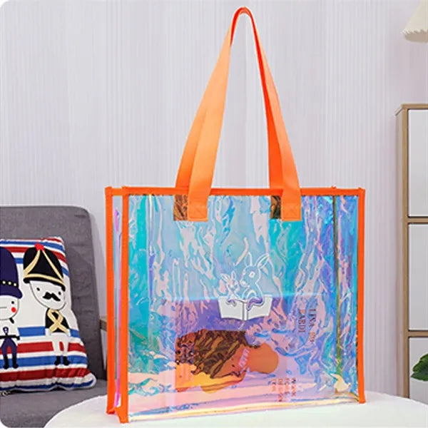 Rainbow colored Half-Transparent Holographic Tote Bag