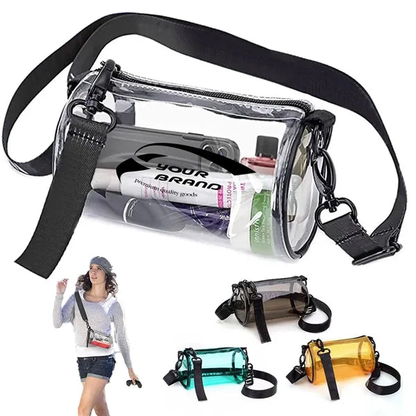 Women Personalized Travel PVC Clear Crossbody Purse Bags