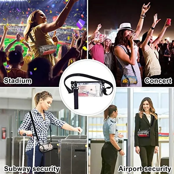 Women Personalized Travel PVC Clear Crossbody Purse Bags