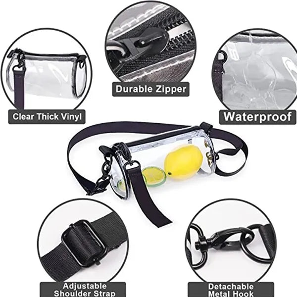 Women Personalized Travel PVC Clear Crossbody Purse Bags
