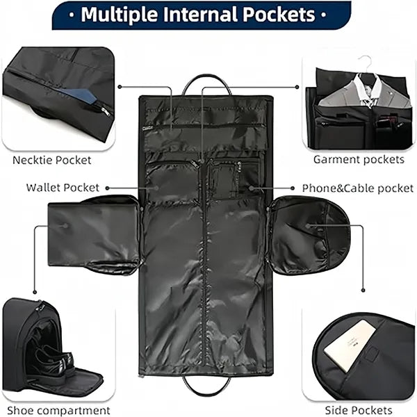 Garment Bag Travel Shoulder Strap Business Shoe Compartment