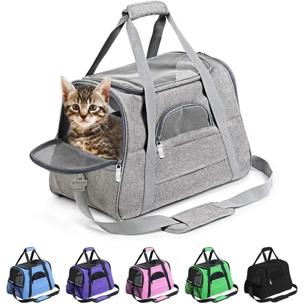 Collapsible Travel Pet Carrier w/ Cushion