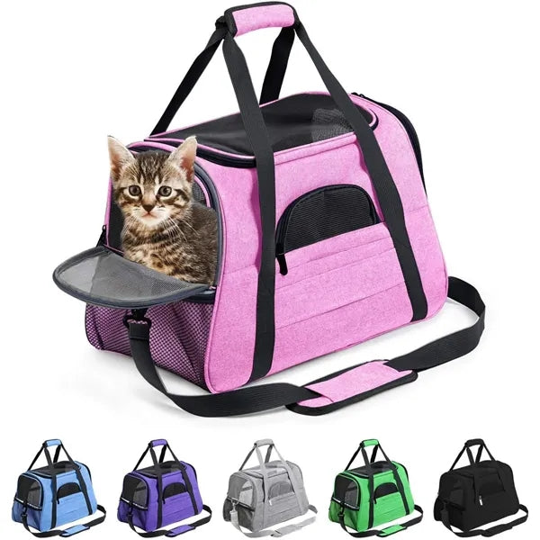 Collapsible Travel Pet Carrier w/ Cushion