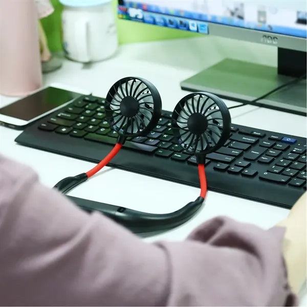 1200mAh Portable Mini USB Hanging Neck Fan Rechargeable
