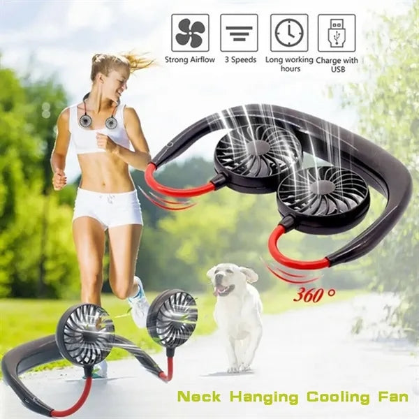 1200mAh Portable Mini USB Hanging Neck Fan Rechargeable