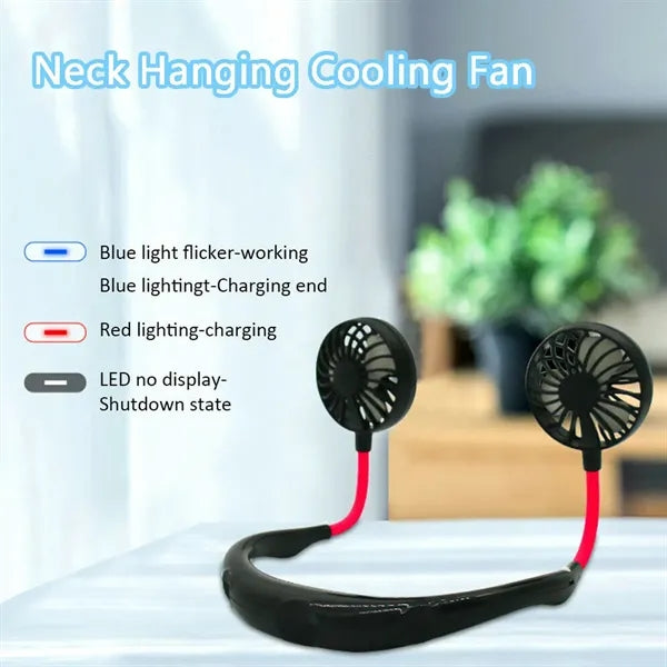 1200mAh Portable Mini USB Hanging Neck Fan Rechargeable