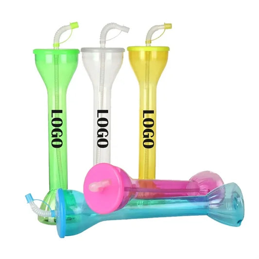 Multicolor 16oz Dumbbell Shaped Straw Slush Cup